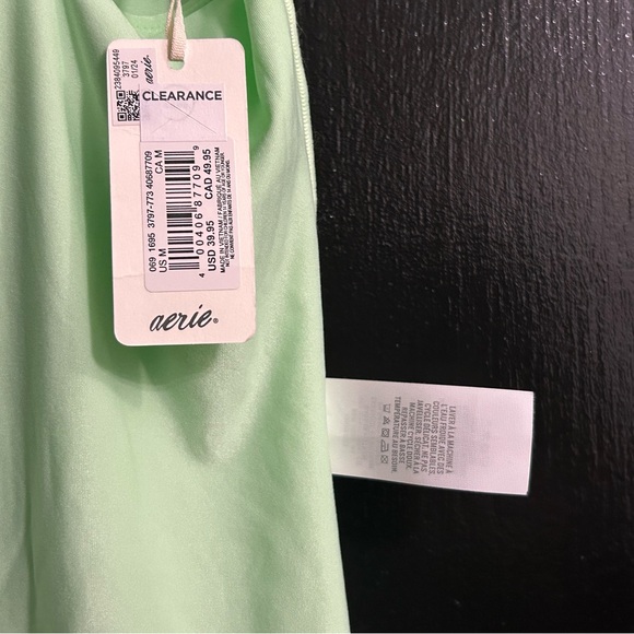🆕 Aerie SMOOTHEZ Scoop Mint Green Bodysuit Medium Spaghetti Strap Bodysuit - Picture 4 of 8